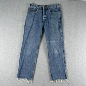Pendelton Men's Blue Jeans Size 32 X 28 Straight Leg 5 Pocket Cut Off Med Wash‎